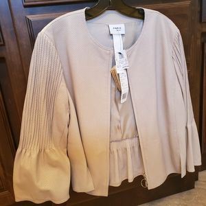 Arise Punta lightweight leather jacket off white